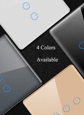 1 2 3 gang 1 Way 2 Way Four-color tempered glass wall switch
