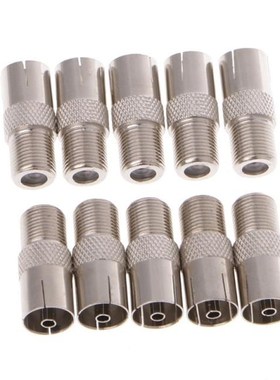 10Pcs F Type Female Jack To TV Female Jack RF Coaxial Adapte
