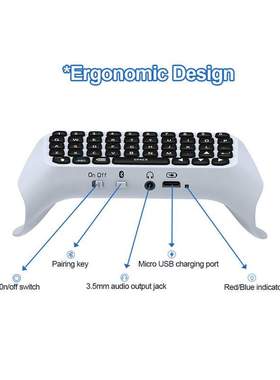 For PS5 Controller Wireless Qwerty Keyboard Built-in Speake