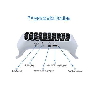 For PS5 Controller Wireless Qwerty Keyboard Built-in Speake