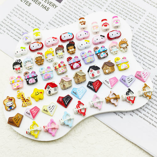 【65包邮】合金信封爱心面包屋KT丘比特箭水果瓶DIY手作饰品配件