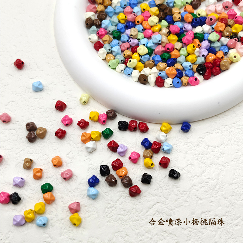 【不包邮】合金喷漆杨桃小隔珠DIY手机链饰品配件手作串珠异形珠