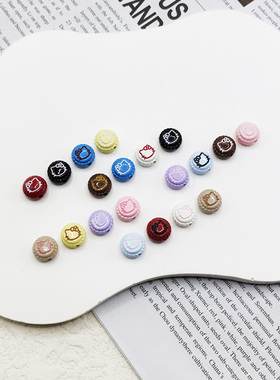 【65包邮】定制款合金双面KT圆饼DIY手作饰品配件小串饰散珠隔珠