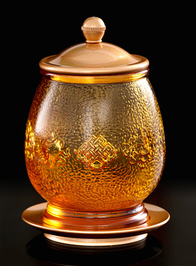 快速发货古法琉璃供水杯供佛杯z家用观音净水杯莲花佛前供杯圣水