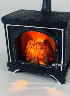 快速发货无f聊了  用壁炉取取暖微缩迷你桌面摆件创意仿真壁