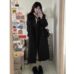 快速发货双面羊绒呢m子大衣女中长款 赫本风高级感小个子2022冬新