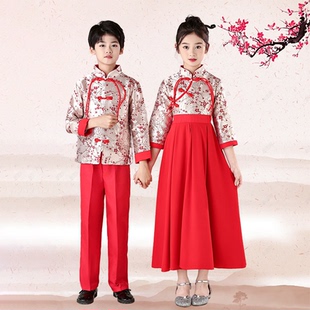 新款儿童合唱服演出服国风礼服中小学生演讲合唱比赛诗朗诵演出服