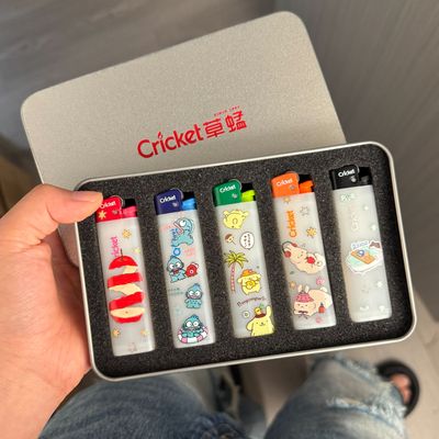 Cricket草蜢磨砂卡通高颜值一次性打火机正品防爆砂轮