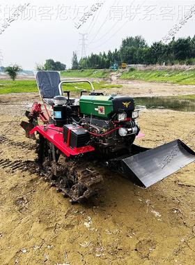 小型四微驱地大棚田 水田耕机履带乘坐式AWK旋耕机 农用微耕机