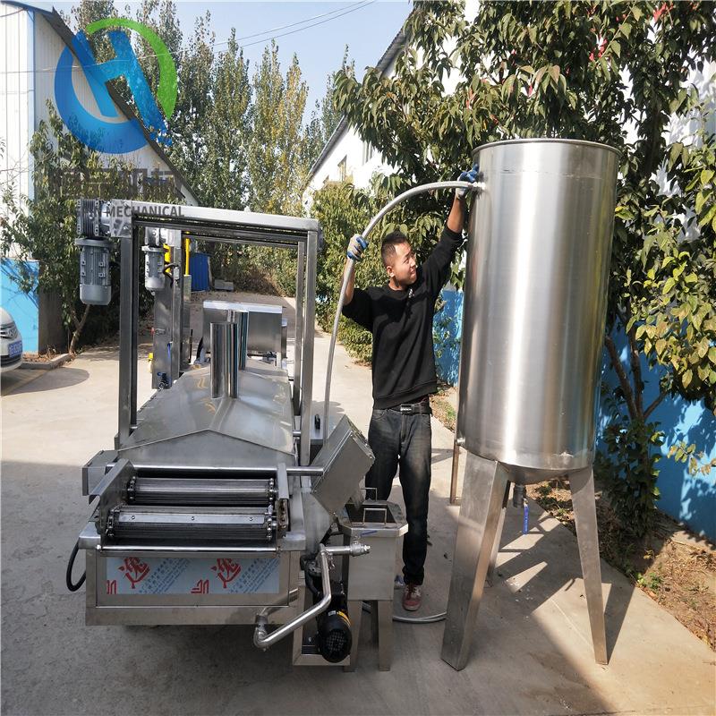 厂家直营全自动油馓子油炸机 自动翻面撒子专用油炸生产线设备