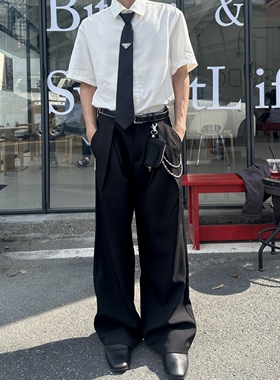 ASCA A字廓形 立体打褶 复古老钱优雅 TR西裤通勤休闲长裤