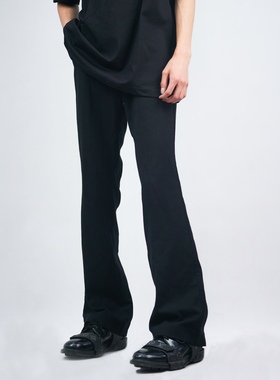 ASCA 极简修身立体剪裁重磅微喇百搭男女同款抗皱起球微喇西裤