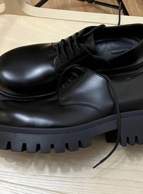 ASCA 德比皮鞋 大头圆头德比厚底皮鞋百搭通勤休闲cleanfit男鞋