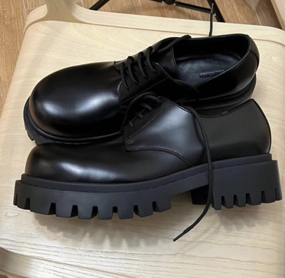 ASCA 德比皮鞋 大头圆头德比厚底皮鞋百搭通勤休闲cleanfit男鞋