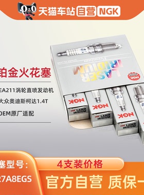 NGK双铂金火花塞PKER7A8EGS适用朗逸宝来高尔夫奥迪A3A1凌渡1.4T