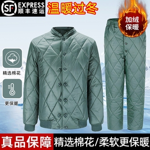 正品军绿男温区寒区棉衣棉袄制式冬季棉衣裤套装松枝绿内穿工作服