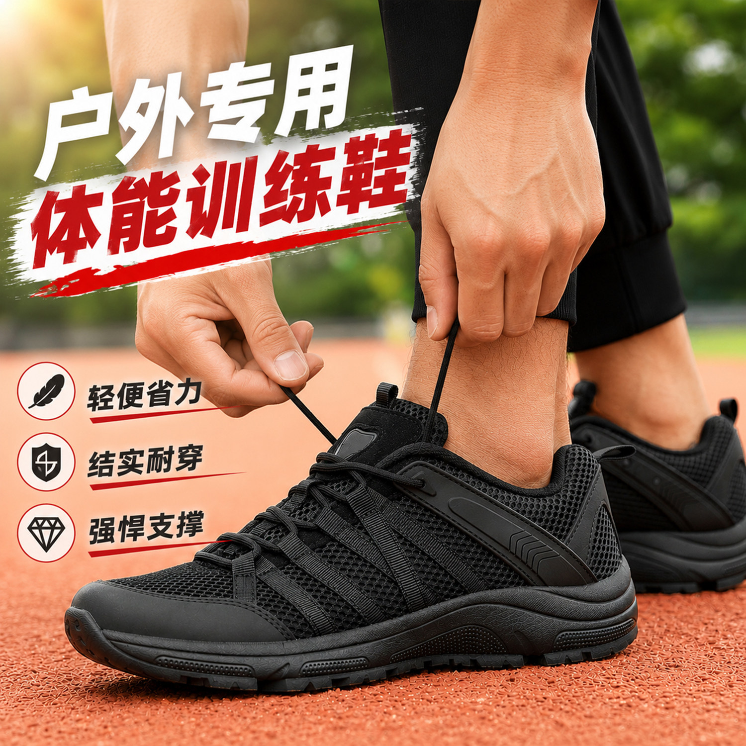 正品体能训练鞋春夏网布透气不闷脚作训鞋户外越野休闲跑步运动鞋