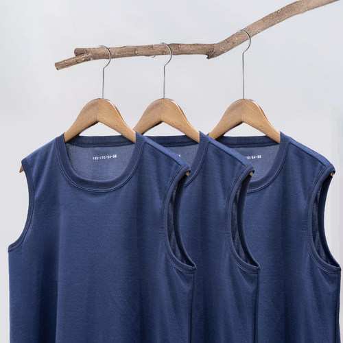 蓝色备勤无袖衫体能训练服速干