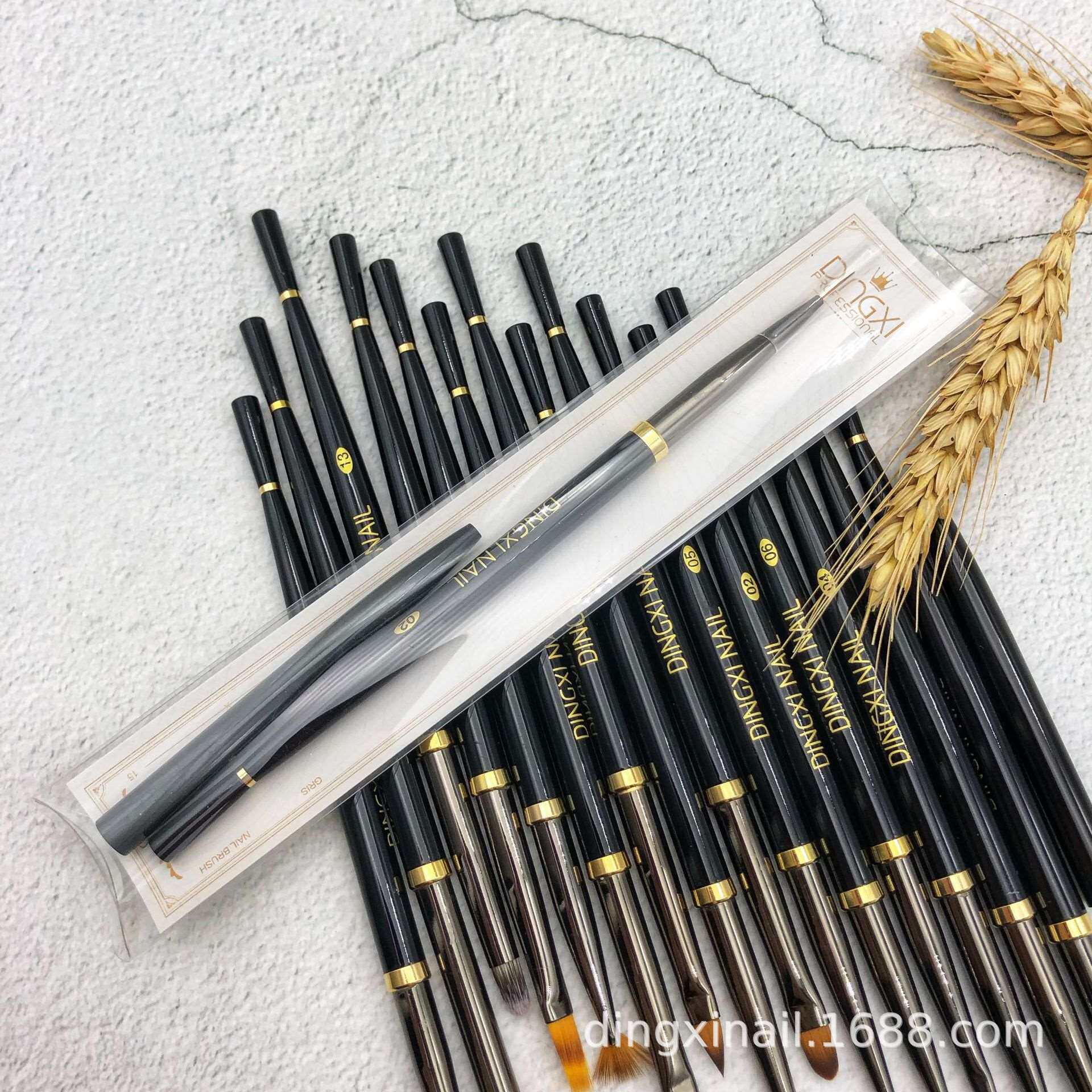 젤브러시 밍크 헤어 네일 펜 크리스탈 조각 라이트 테라피 풀