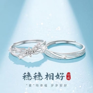 穗穗相好情侣对戒2025年新款戒指爆款女小众设计轻奢礼物送女朋友