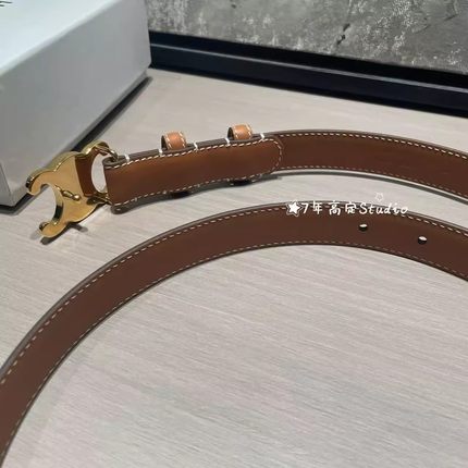 TBA【柜版】CELN复古凯旋门腰带小牛皮女士皮带2.5百搭经典裤袋