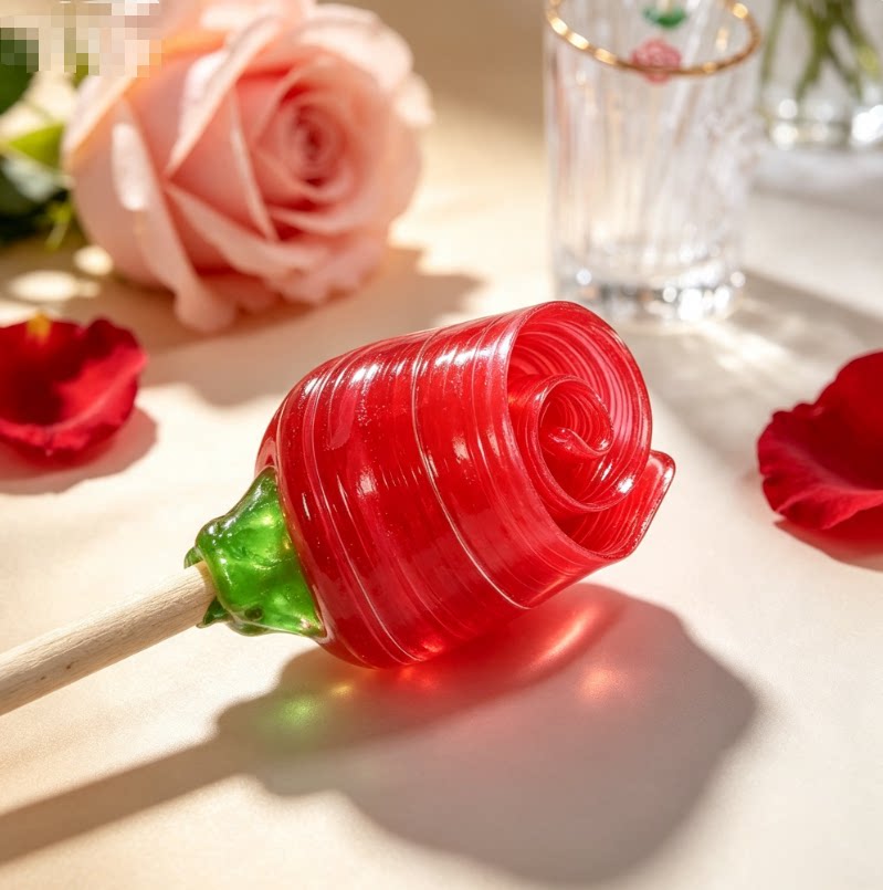 【好看精致】日本papabubble草莓味玫瑰花朵棒棒糖水果礼盒