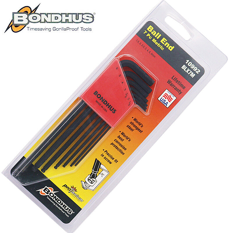 美国波顿(BONDHUS)公制加长球头内六角扳手10992内六方扳手六角匙