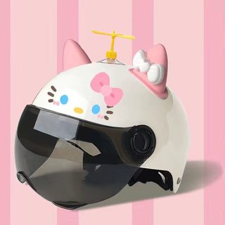 3C认证hellokitty头盔电动电瓶车kt猫女士成人女孩可爱儿童安全盔