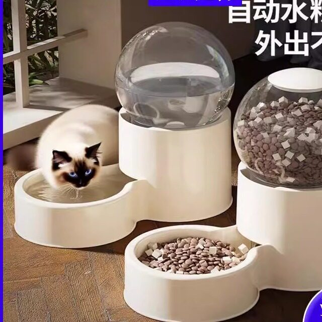 猫咪狗狗饮水机猫粮全自动喂食器猫狗碗储粮桶猫投喂宠物喝水神器