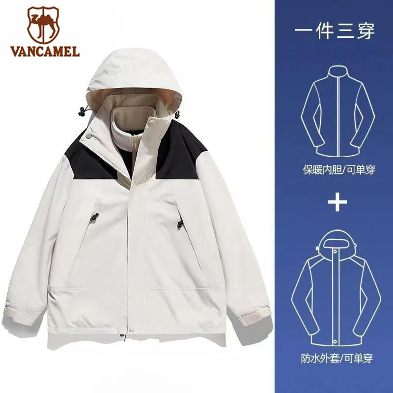 西域骆驼新款户外登山旅游情侣美式冲锋衣防风保暖运动休闲外套