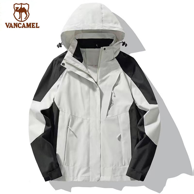 西域骆驼冲锋衣男女秋冬季西藏防风防水外套户外连帽运动休闲夹克