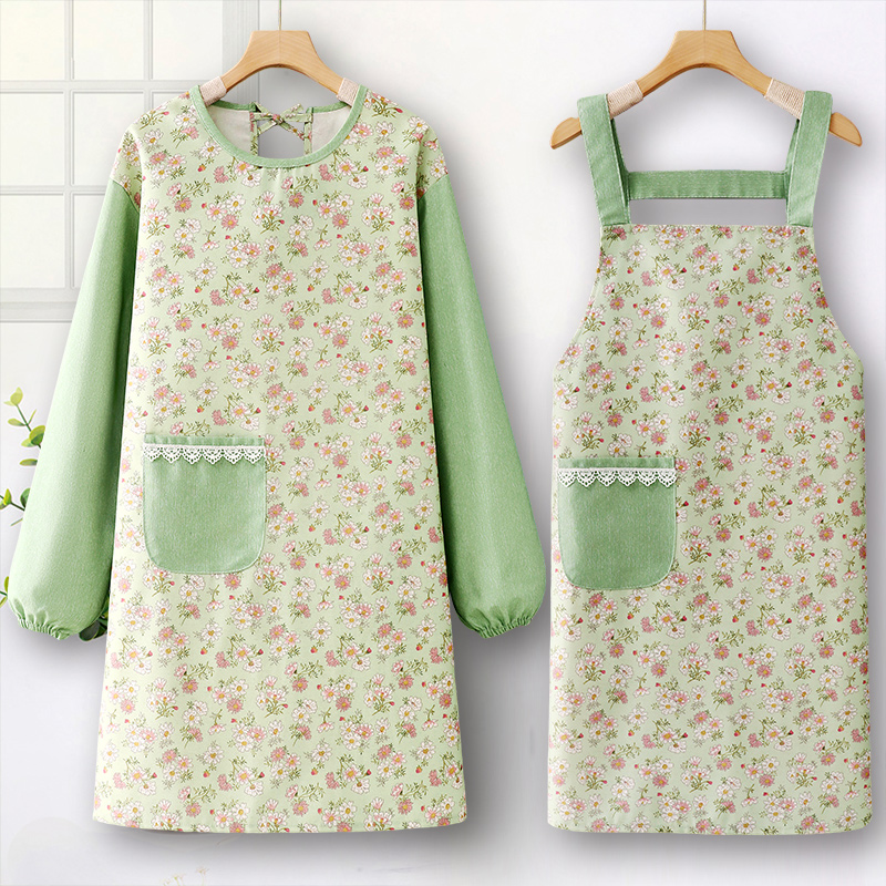 长袖纯棉围裙时尚罩衣