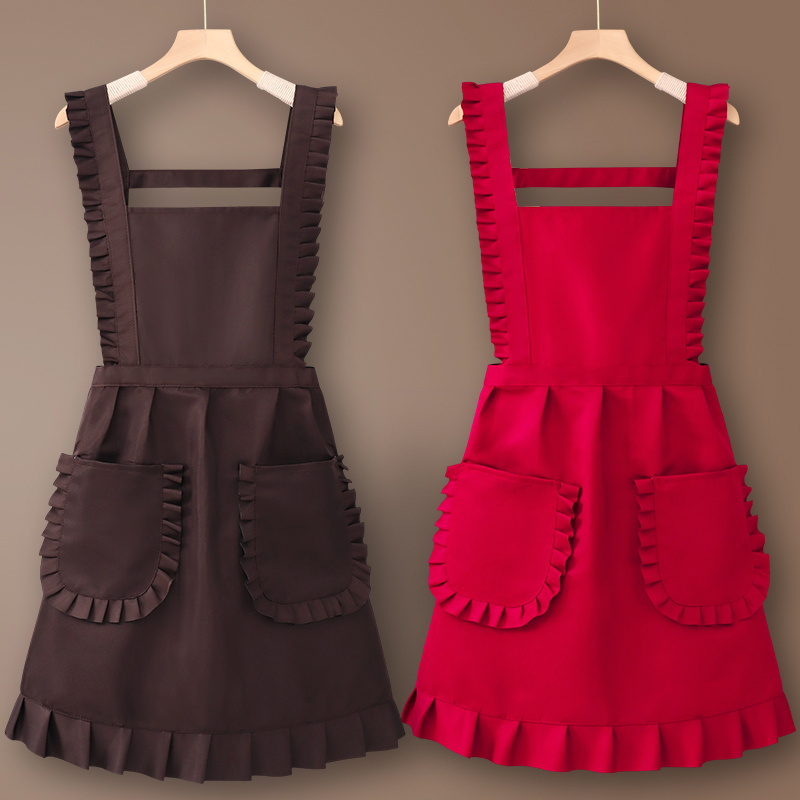 纯棉家用厨房围裙时尚工作服女