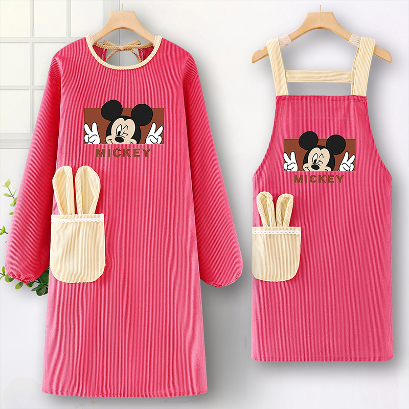 长袖灯芯绒罩衣工作服围裙