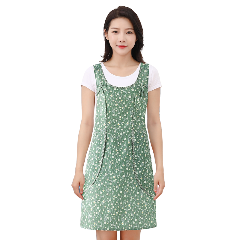 纯棉围裙家用厨房工作服女