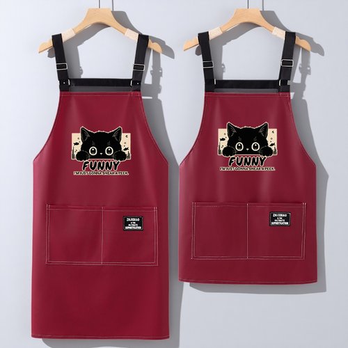 小个子围裙厨房家用韩版皮革