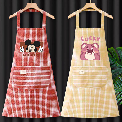 纯棉围裙家用厨房工作服女