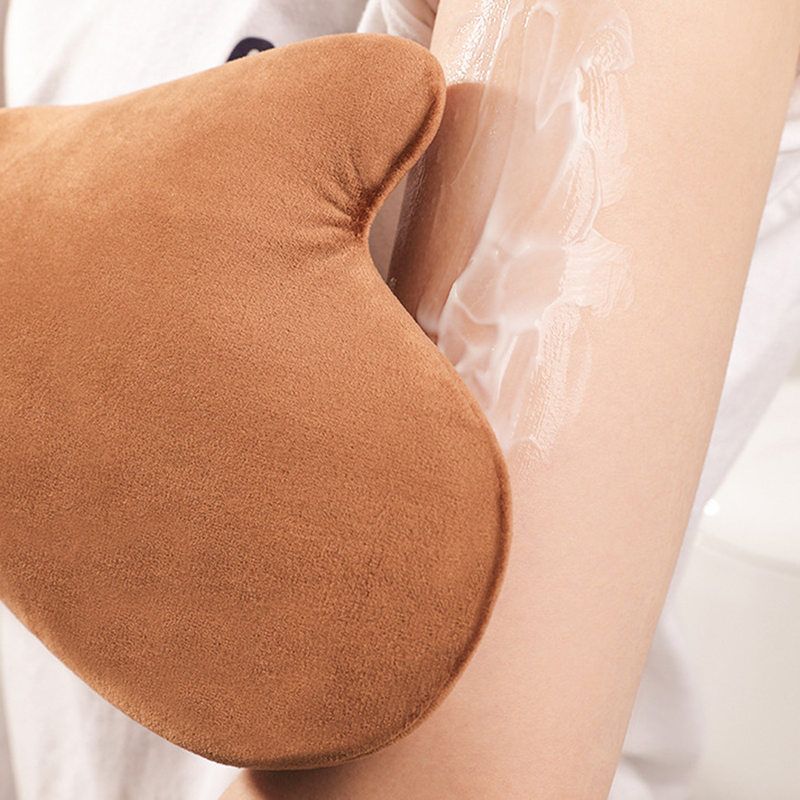 身体乳手套家用女生快速双层柔软干爽植绒束口懒人涂抹手套