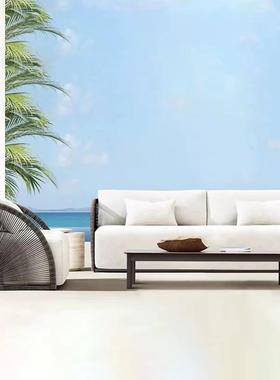 467外户发防水防晒单人双人餐桌椅露台躺椅台椅庭院别阳墅民宿藤