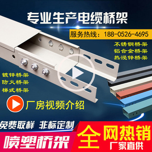 不锈钢锌镁铝热浸锌氧化铝合金梯式 桥架防火喷塑热镀锌大跨距线槽