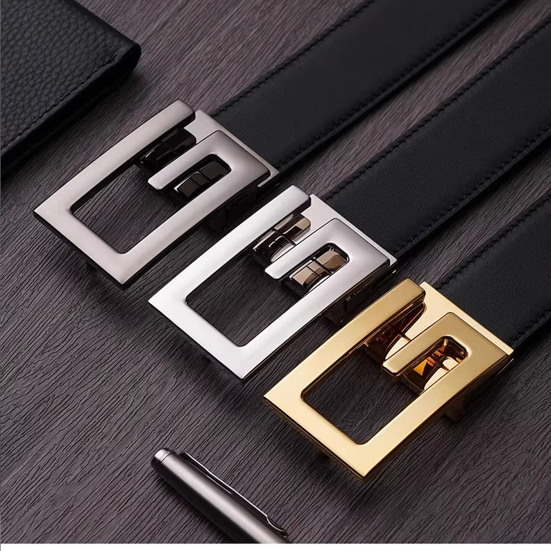 头层牛皮软皮男士皮带G字母时尚简约时尚真皮商务休闲腰带