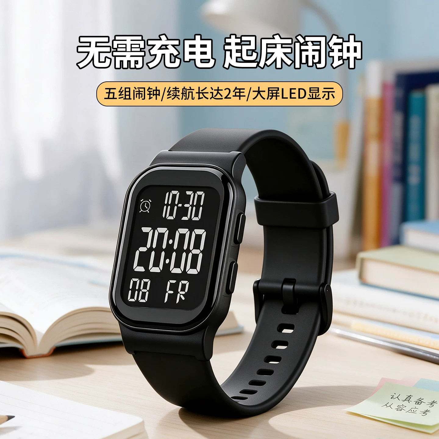 2026新款运动闹钟超薄电子手表男款青少年初中学生初高中女款防水