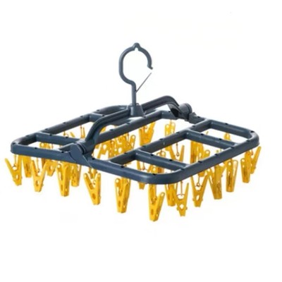 40个多功能折叠晾晒衣架阳台宿舍防风多夹子内衣婴儿圆盘晾衣架