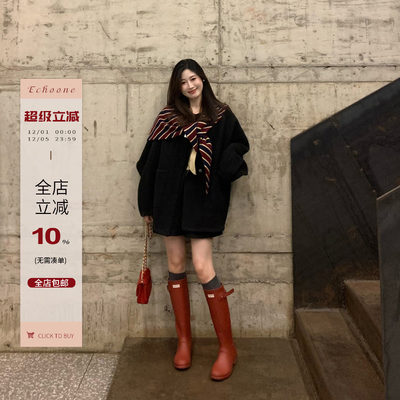 深灰撞浅灰双面羊绒慵懒大衣