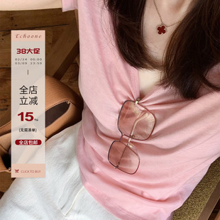 Echoone 爱上这件T  桑蚕丝天丝舒适T女简约时尚百搭休闲短袖上衣