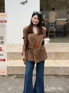 Echoone Brown affair 秋冬季氛围感西服女经典百搭时尚通勤外套