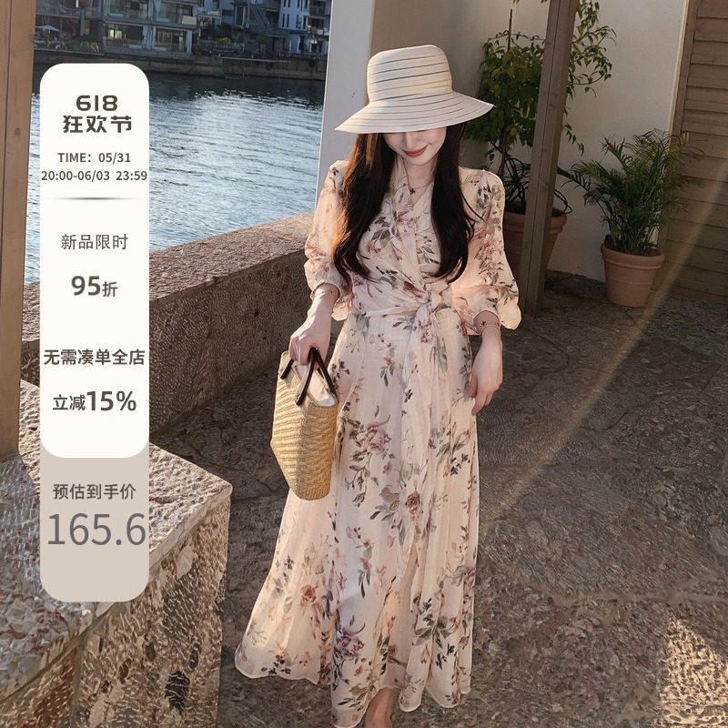 Echoone茶野仙踪 清新淡雅收腰绑带上衣法式半身裙女漂亮气质套装