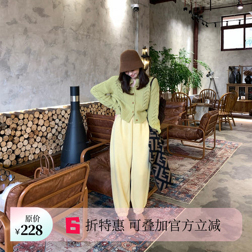 休闲Echoone加绒抽绳卫裤