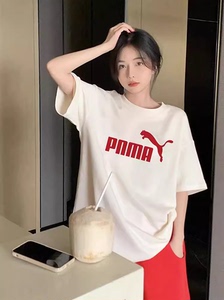 奥特莱斯KK短袖t恤纯棉女衫2024夏季宽松情侣休闲白t圆领男女同款