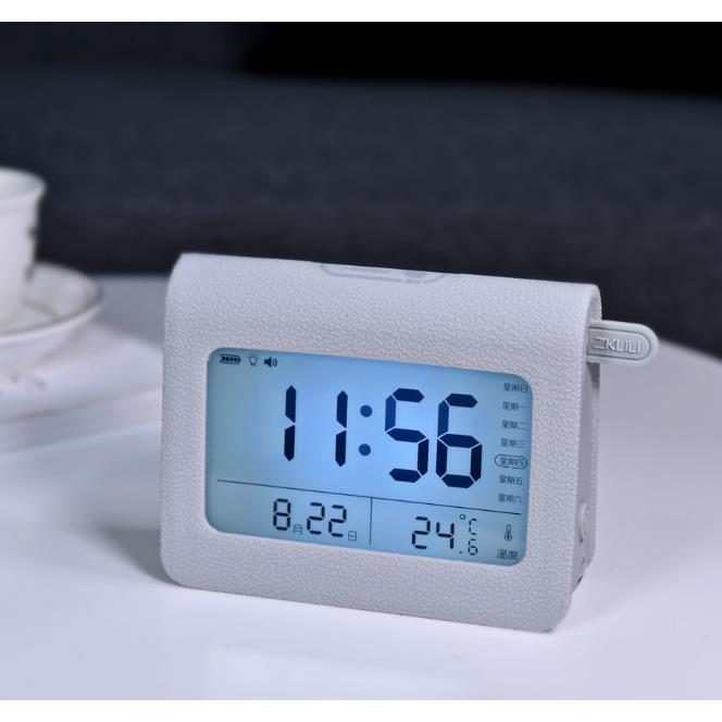创意智客一号小程序电子闹钟 床头充电带声控夜光灯学生贪睡闹钟